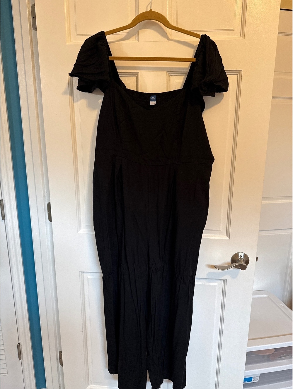 Old Navy Black XXL Petite Jumpsuit with Puff Sleeves